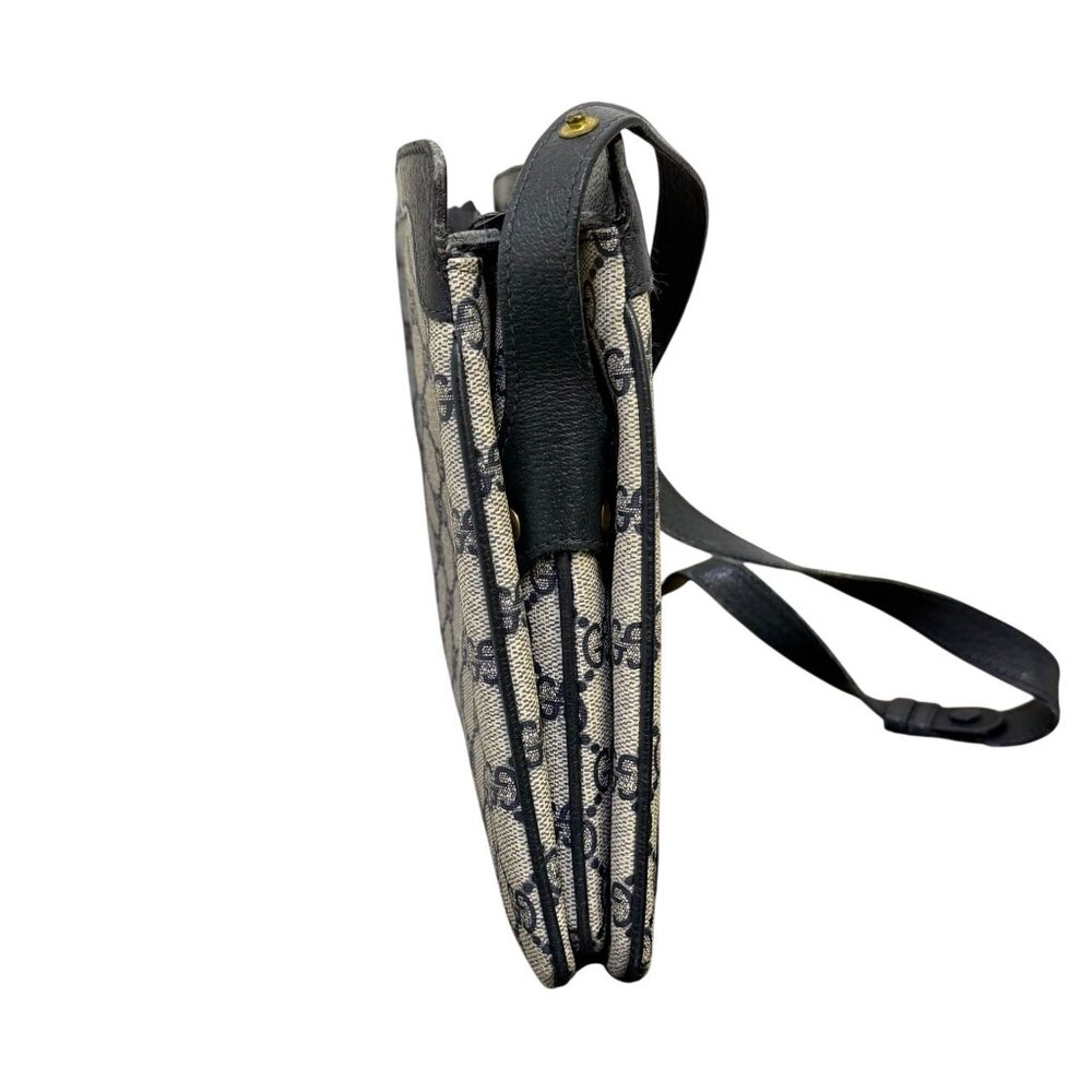 Gucci Vintage GG Supreme Monogram Navy Canvas Crossbody Bag - Picture 4 of 14